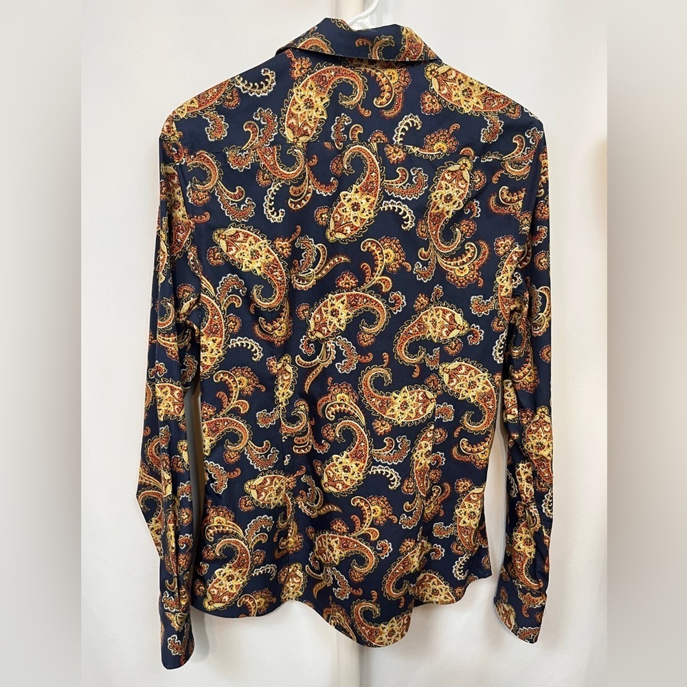 Lands’ End Multicolor Long Sleeve Button Down Blouse - Picture 4 of 6